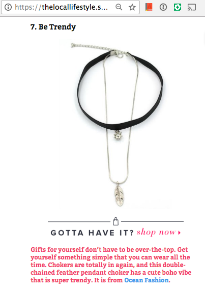 Featured our choker necklace at Scott's market