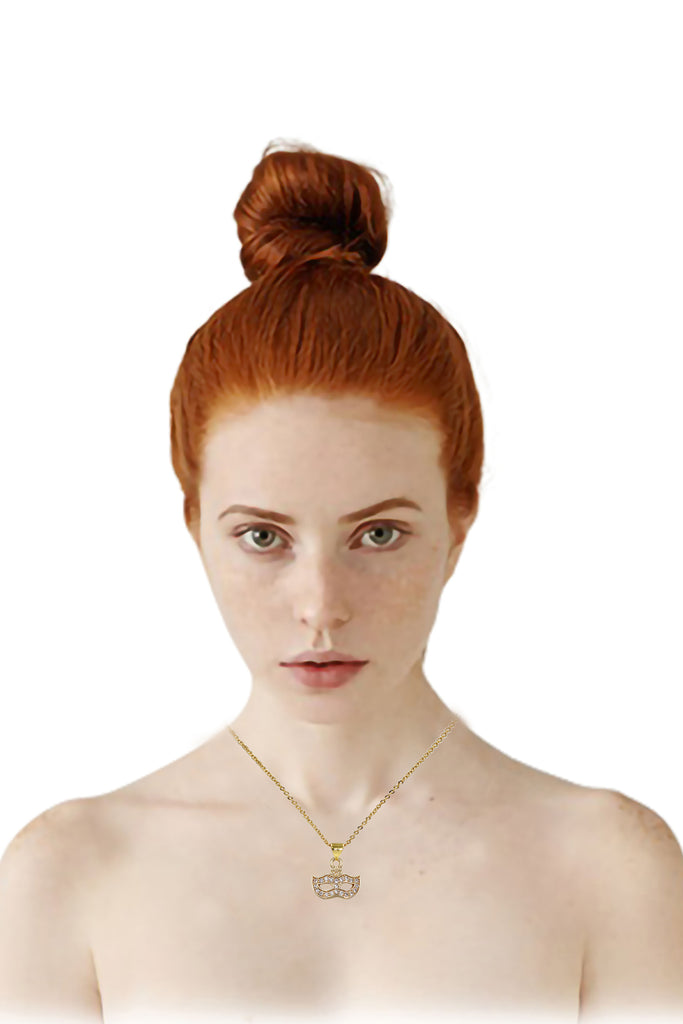 elegant mini mask crystal necklace