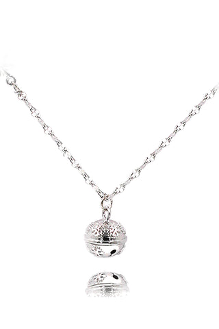 silver double swan crystal necklace