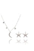 Star Moon Crystal Necklace and Earring Set