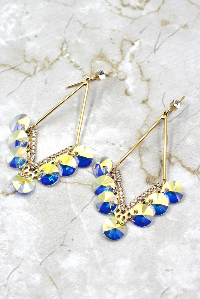 long temperament swarovski crystal earrings