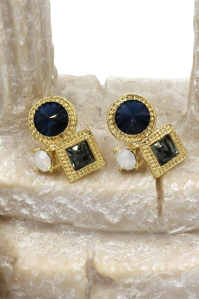 fashion golden rim crystal earrings