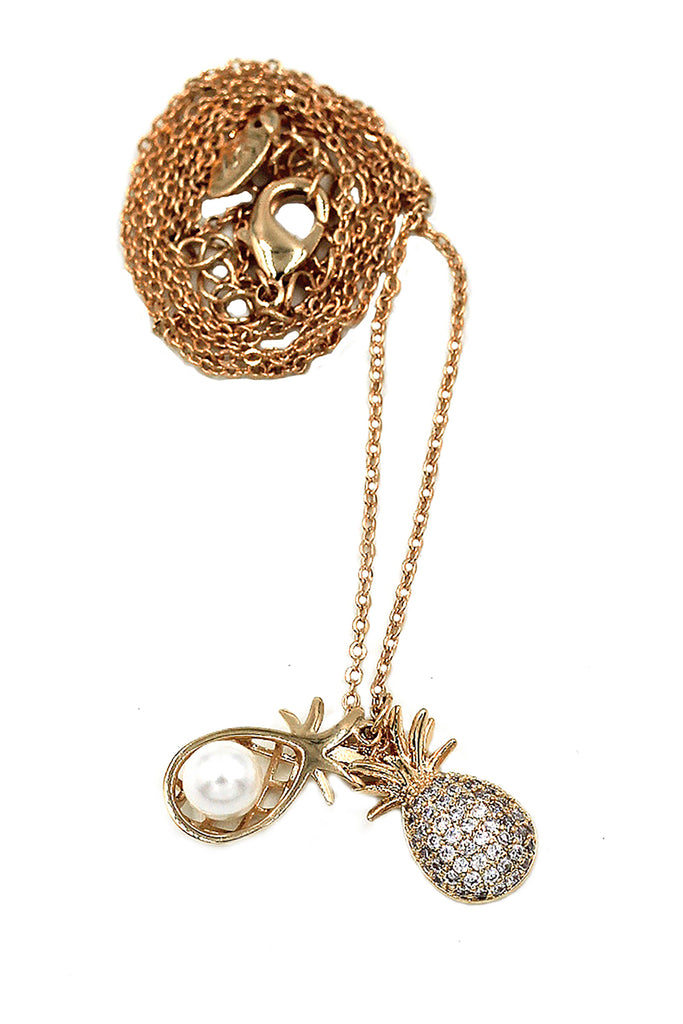 Fashion simple pineapple pearl earrings set