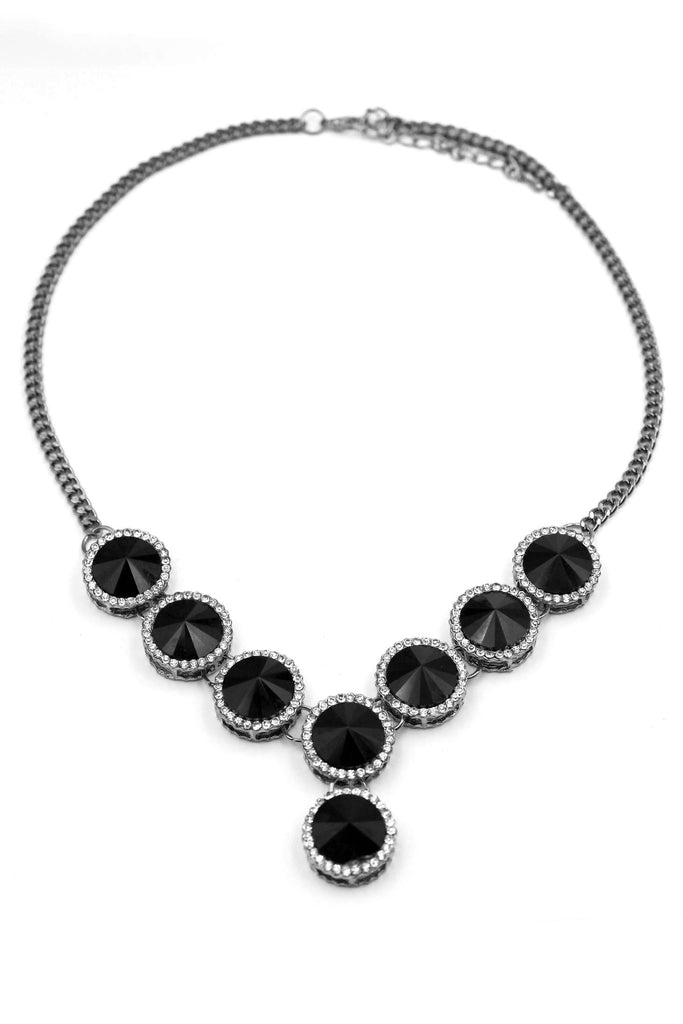 fashion black crystal necklace