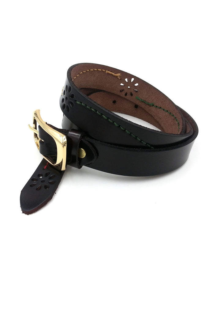 Colorful Flower Leather Belt