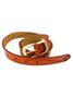 Gold buckle Orange Leather Belt