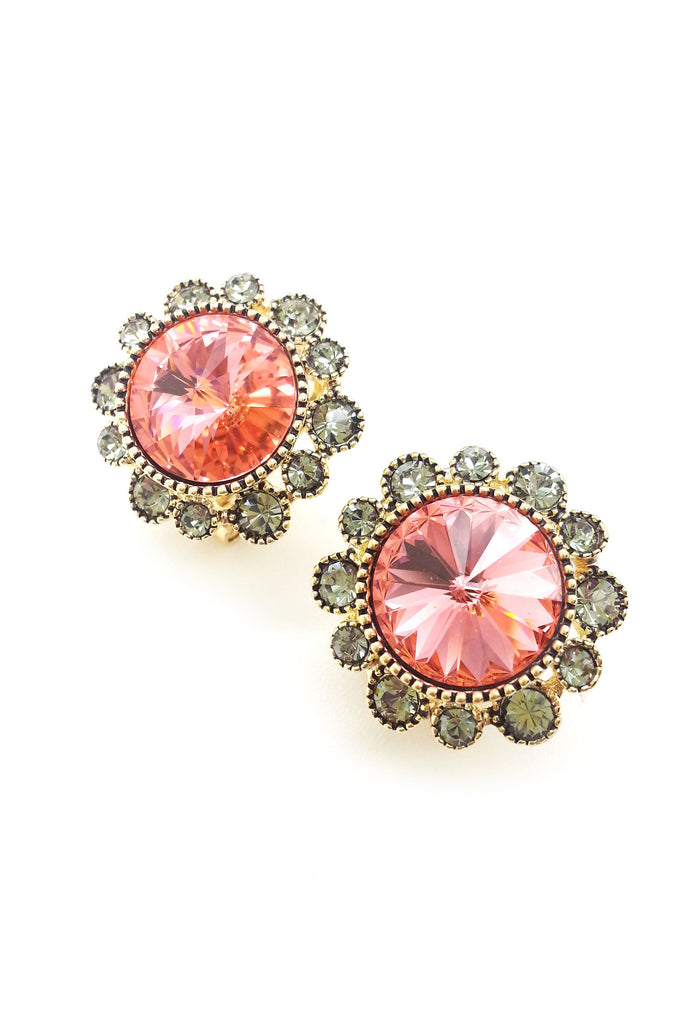 Big Diamond Flowers Earrings