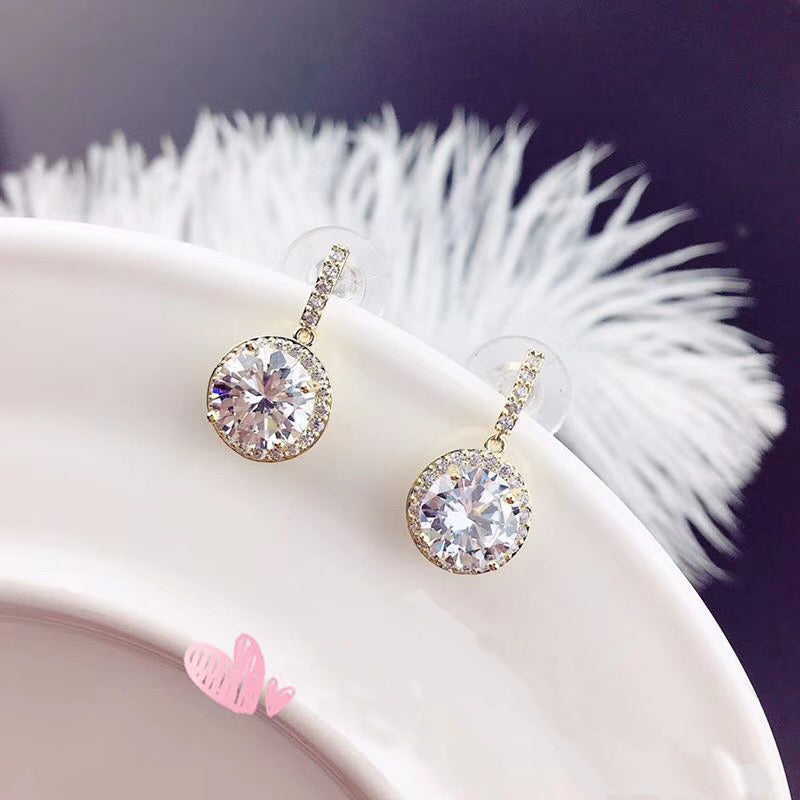 simple large crystal earrings
