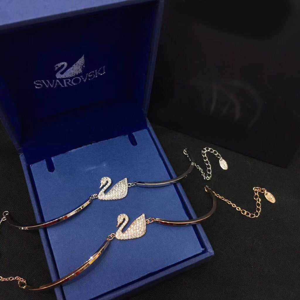 double swan bracelet necklace two piece set