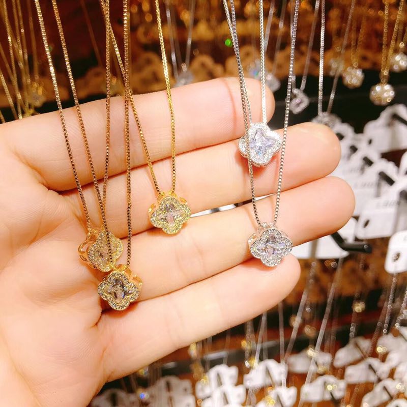 stylish cherry crystal necklace earrings set