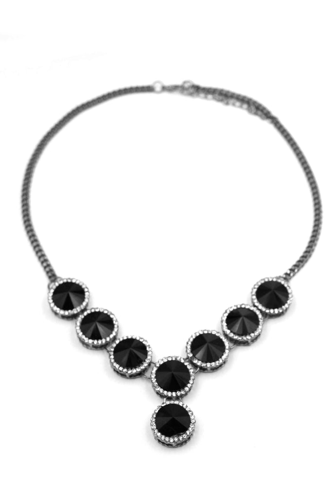 fashion black crystal necklace