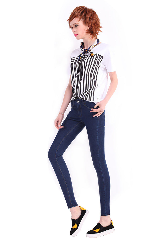 Slim thin stretch jeans denim
