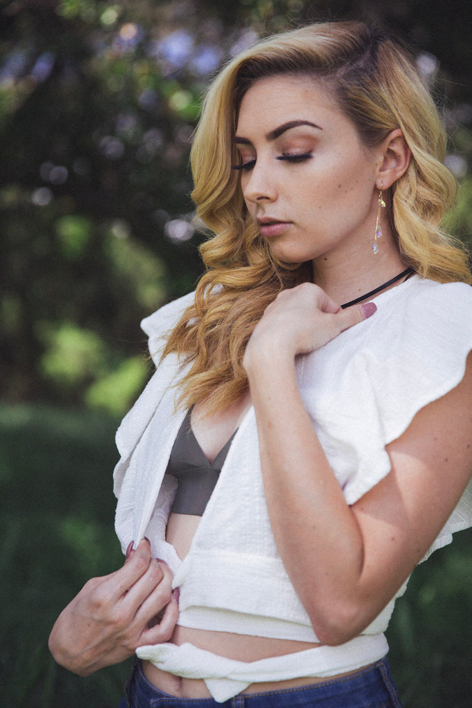 crystal wire earrings