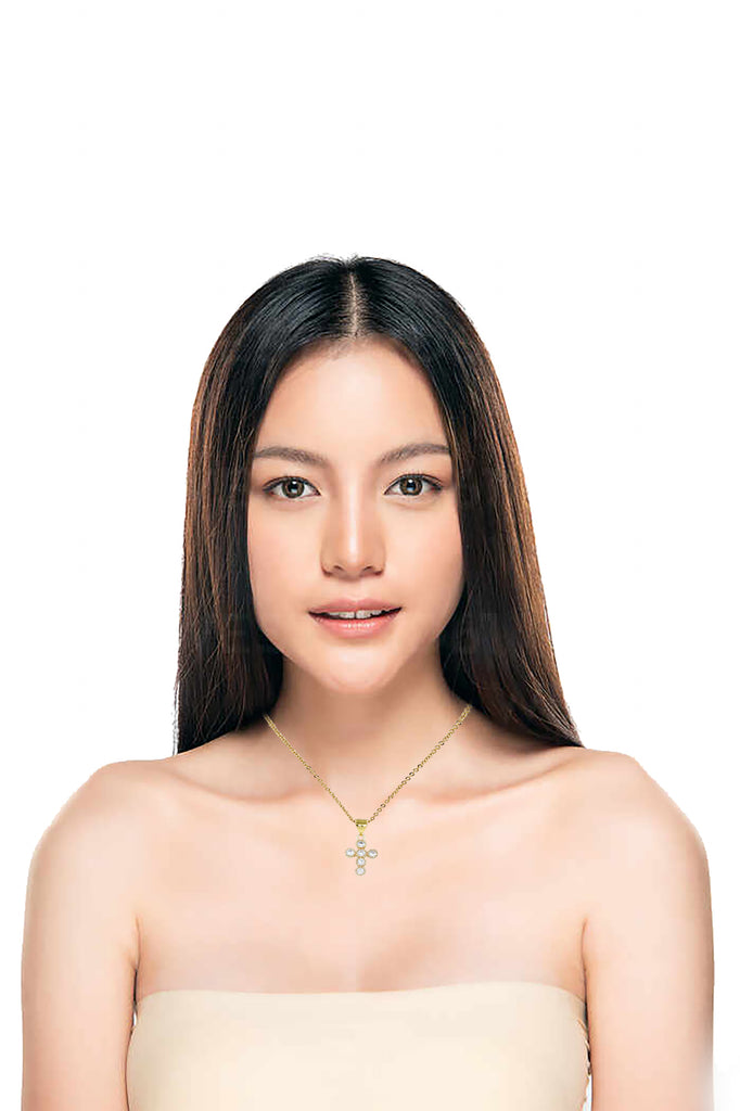 fashion mini cross crystal necklace
