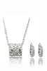 group inlaid  crystal round earrings necklace set