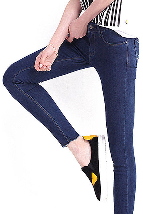 Slim thin stretch jeans denim