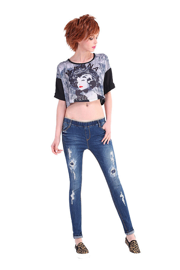 Slim thin pants women trousers denim