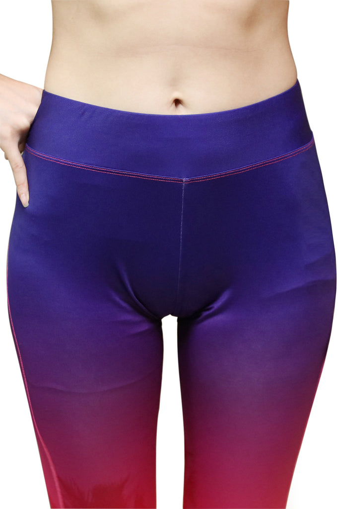 blue gradient pink white pattern leggings