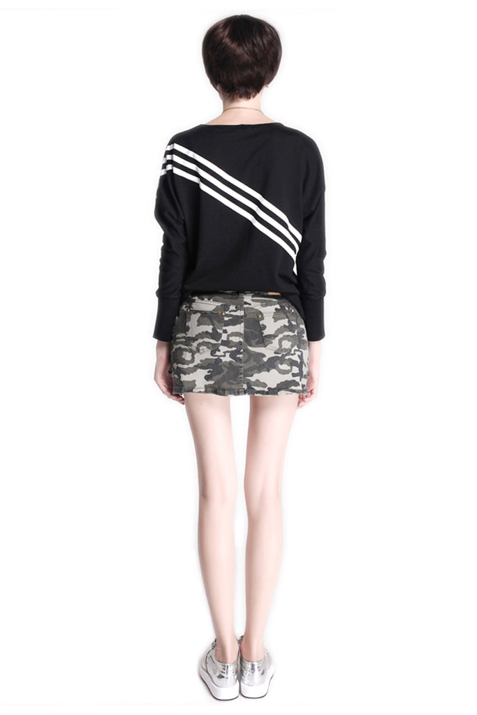 Fashion army green camouflage short jeans