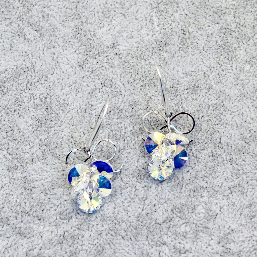 silver swarovski crystal earrings
