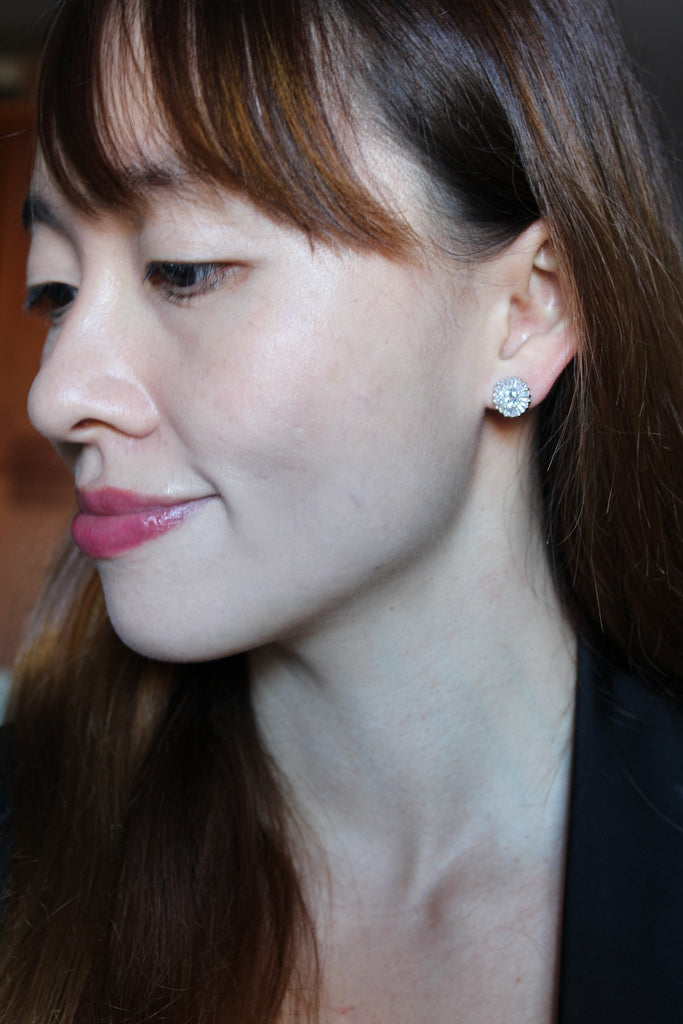 fashion simple crystal earrings necklace set