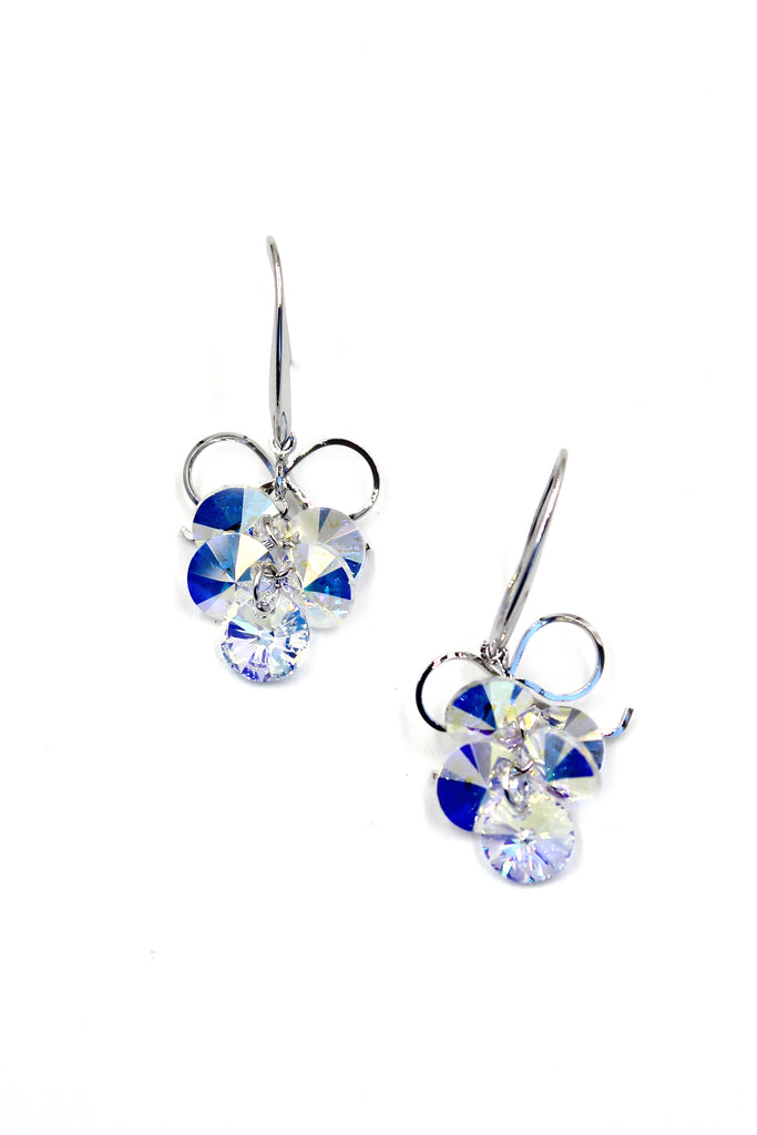 silver swarovski crystal earrings