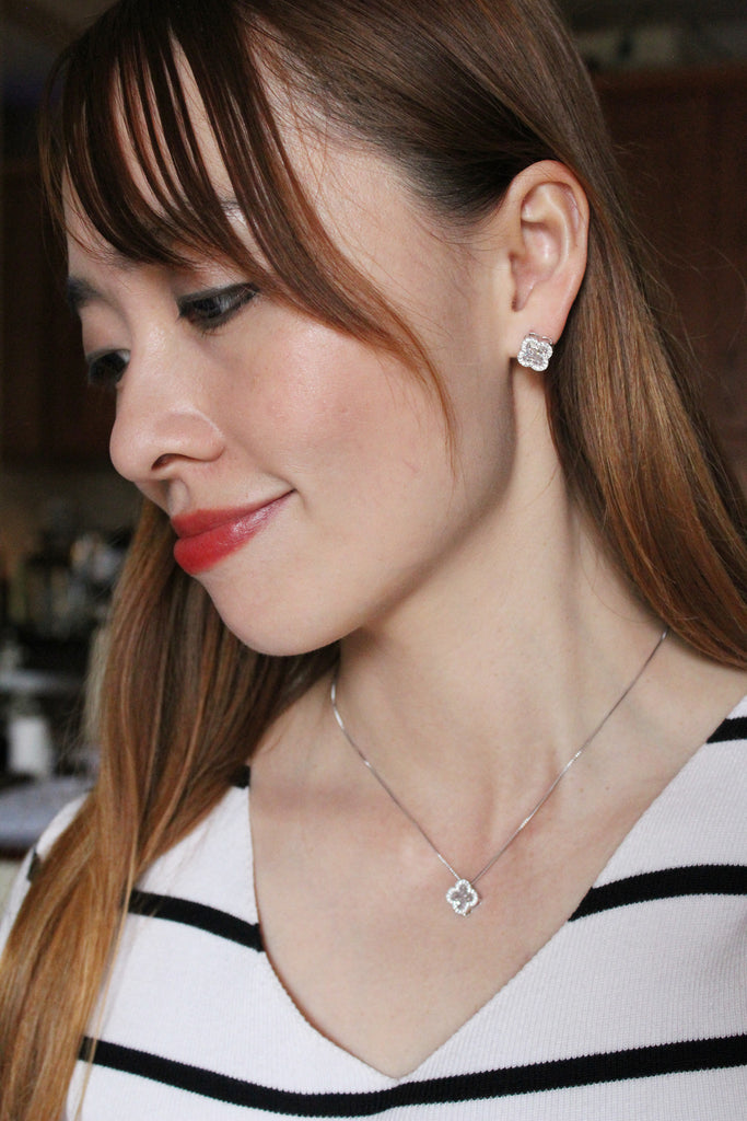 stylish cherry crystal earrings