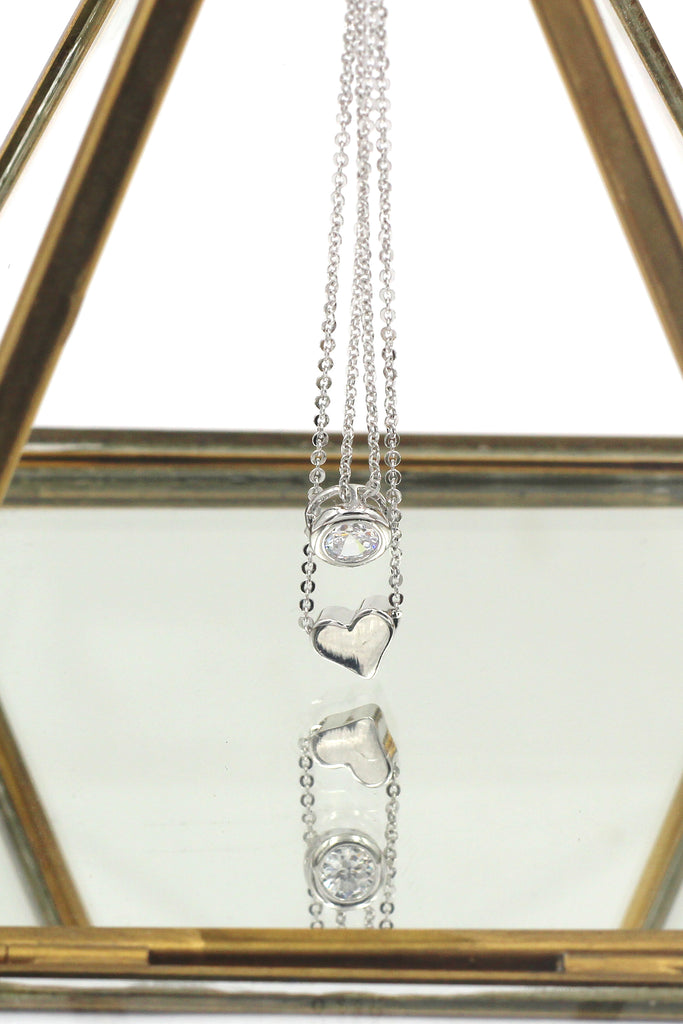 small love circle crystal necklace