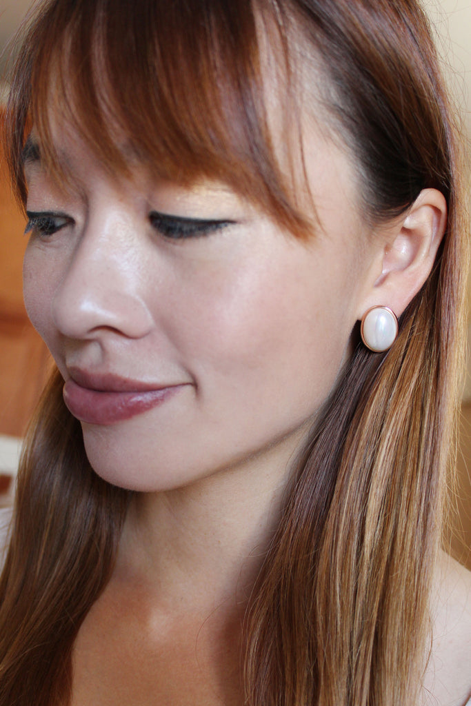 Fashion big pearl earrings