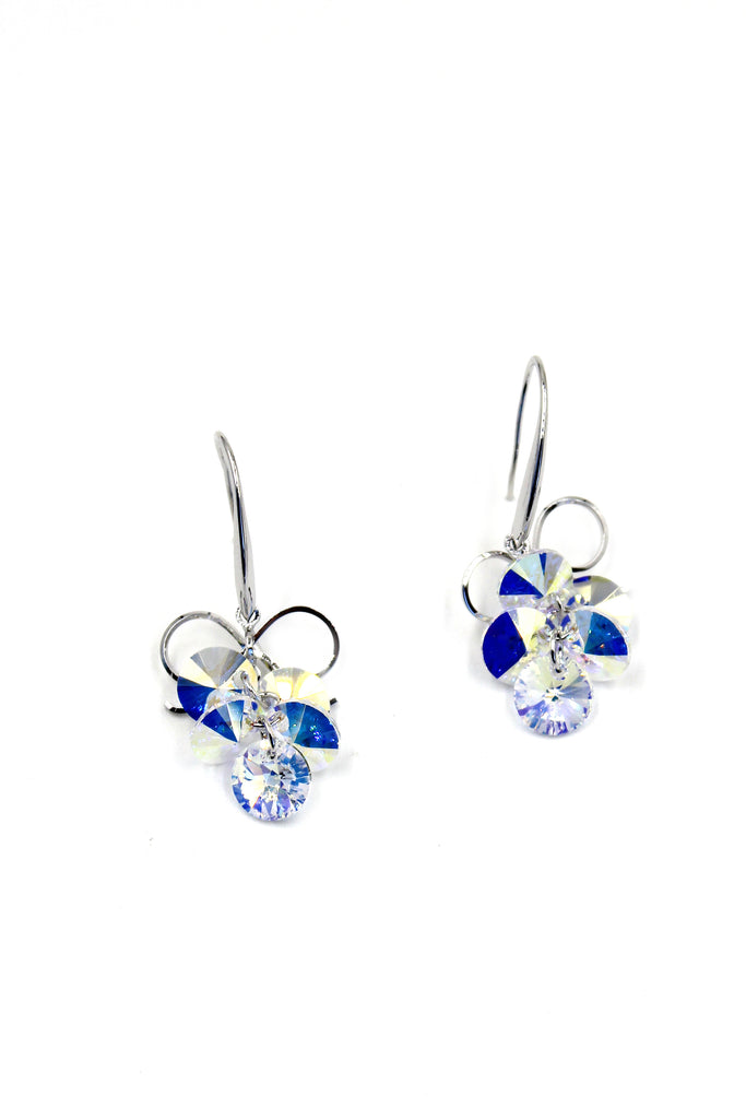 silver swarovski crystal earrings
