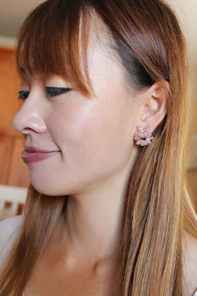 Fashion butterfly crystal earrings