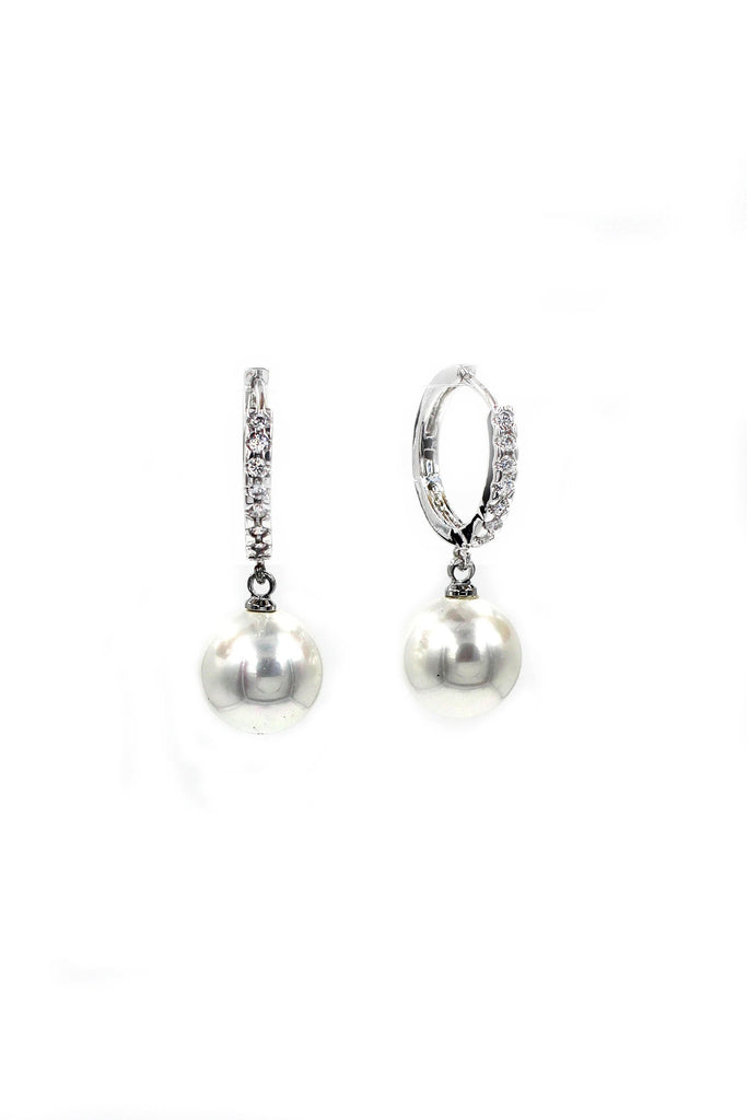 fashion pearl pendant crystal earrings