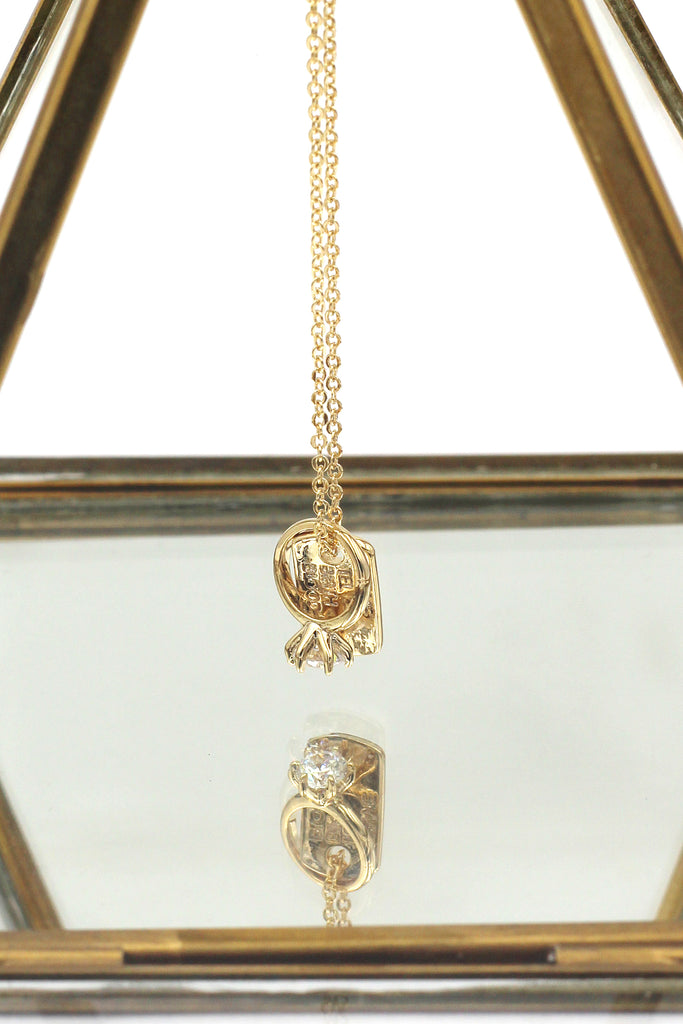 square brand crystal ring necklace