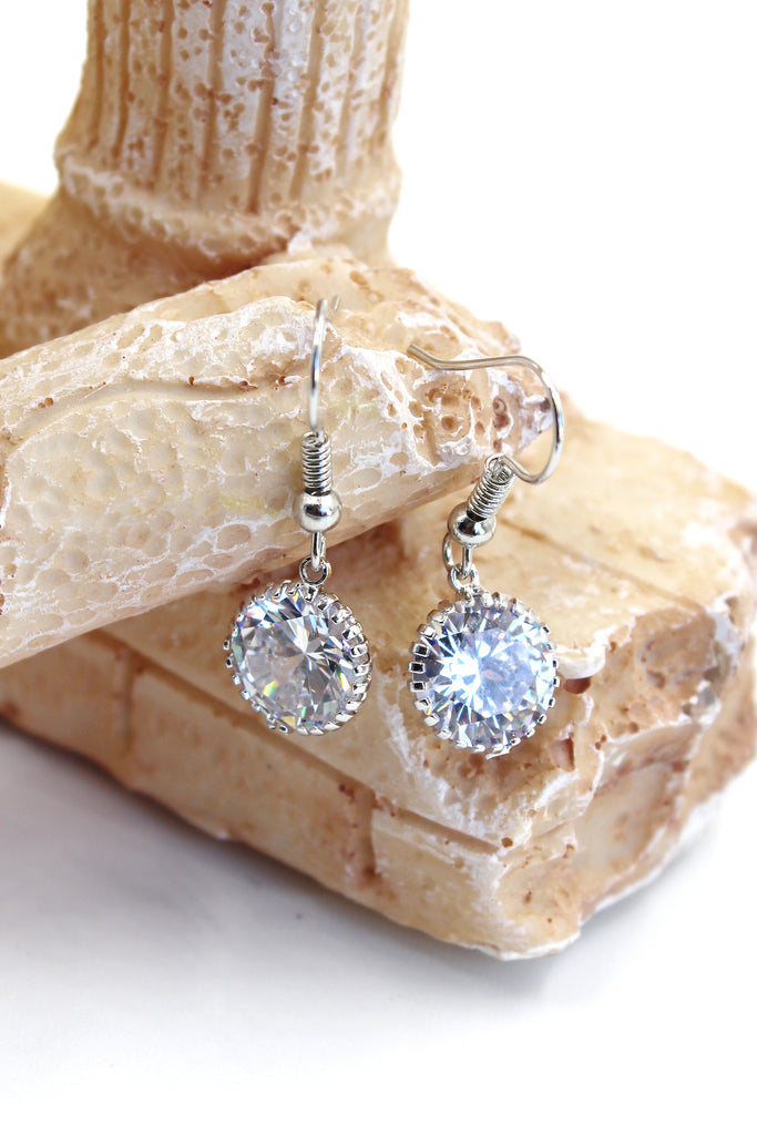 fine small pendant crystal earrings
