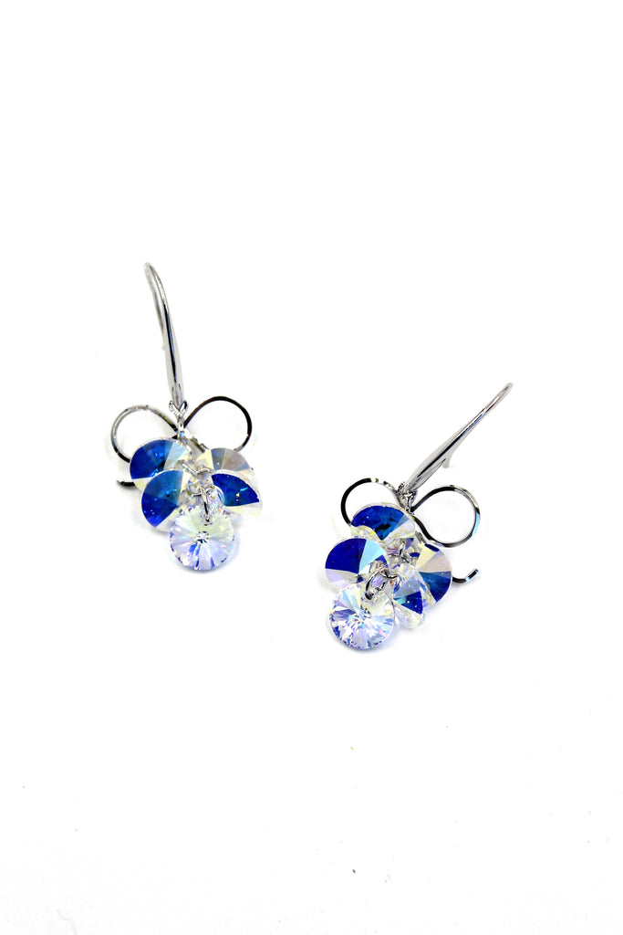 silver swarovski crystal earrings
