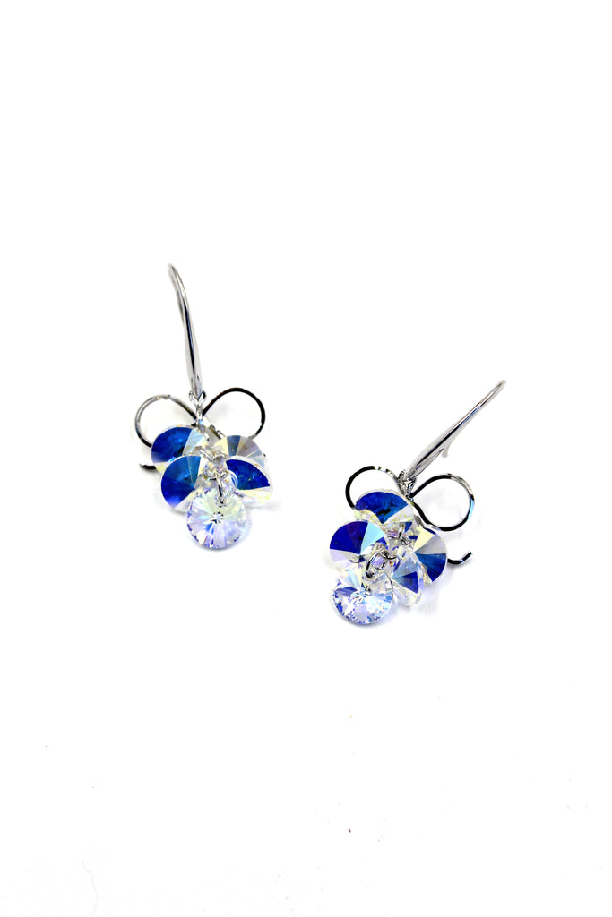 silver swarovski crystal earrings