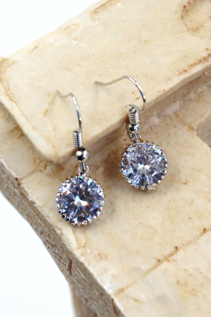 fine small pendant crystal earrings