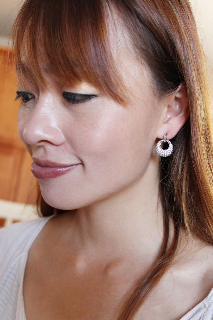 noble golden crystal necklace earrings set
