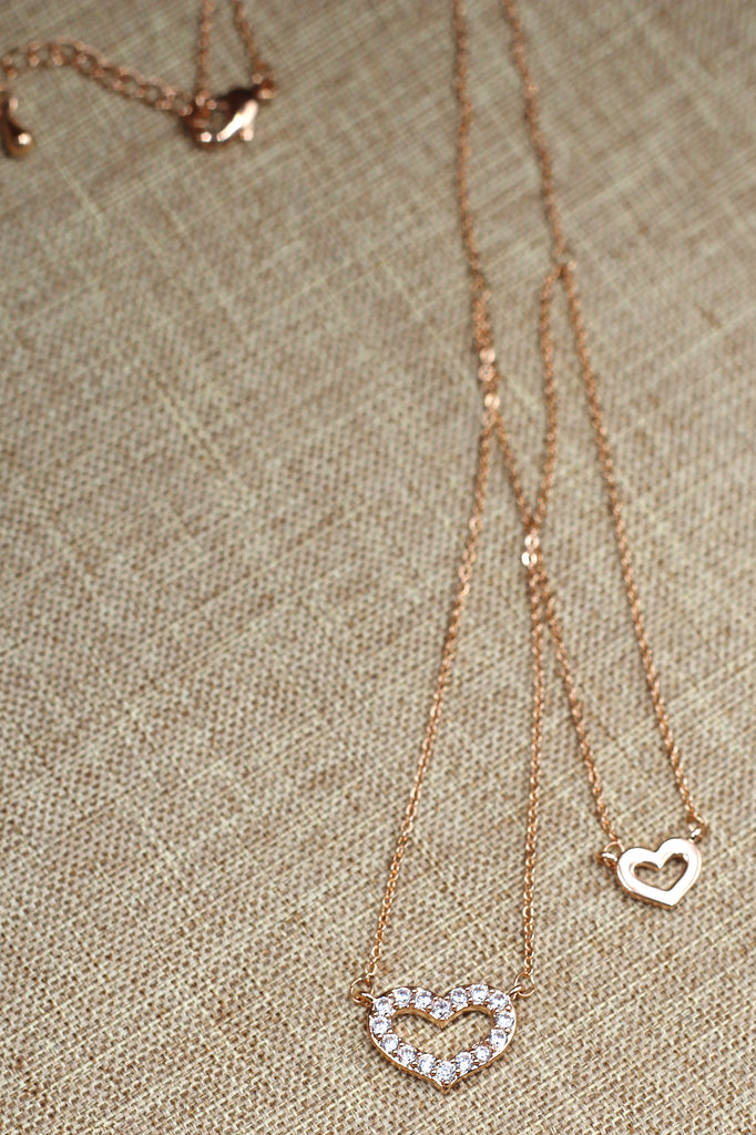 duplexes mini heart crystal necklace