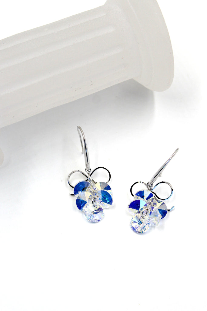 silver swarovski crystal earrings