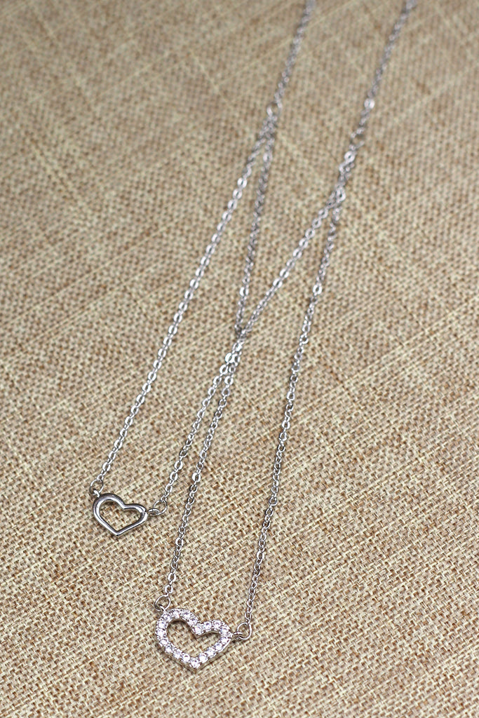 duplexes mini heart crystal necklace