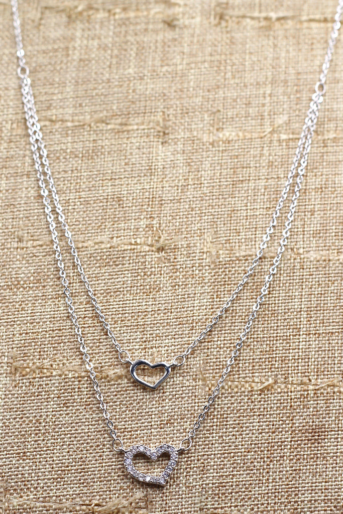 duplexes mini heart crystal necklace