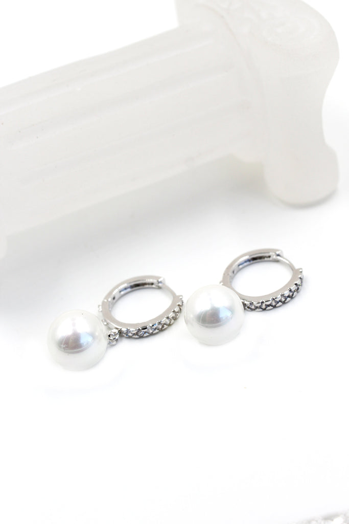 fashion mini cross pearl necklace earrings set