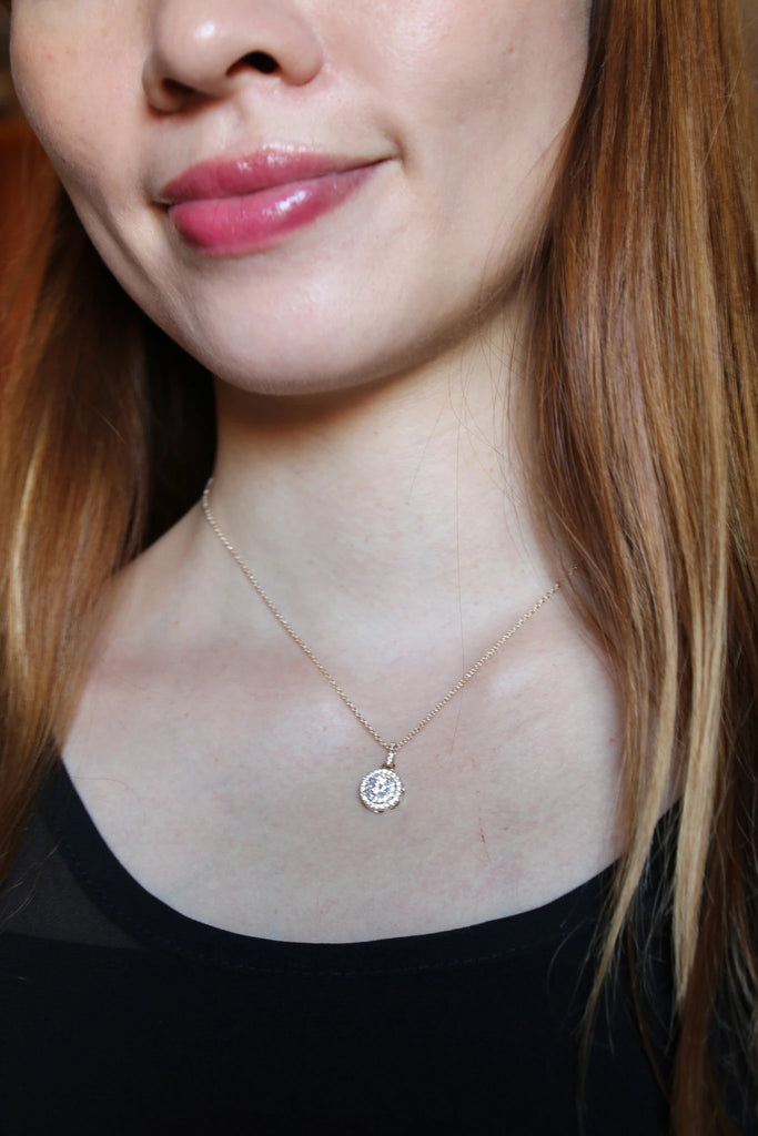 simple crystal necklace ring set