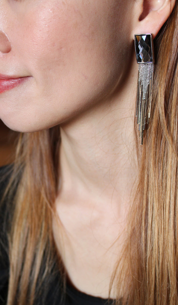 Elegant fashion gem crystal earrings