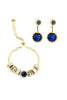 blue shiny crystal bracelet earring set