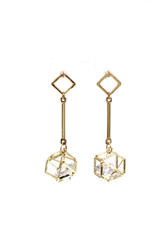 golden prismatic pendant earrings