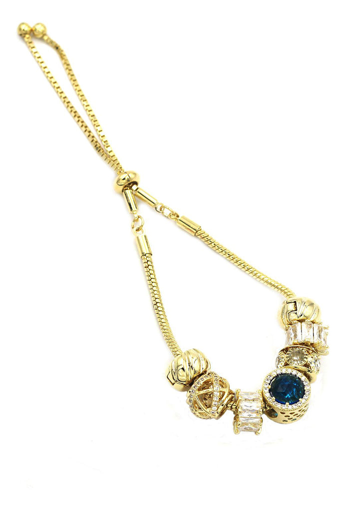 blue shiny crystal bracelet earring set
