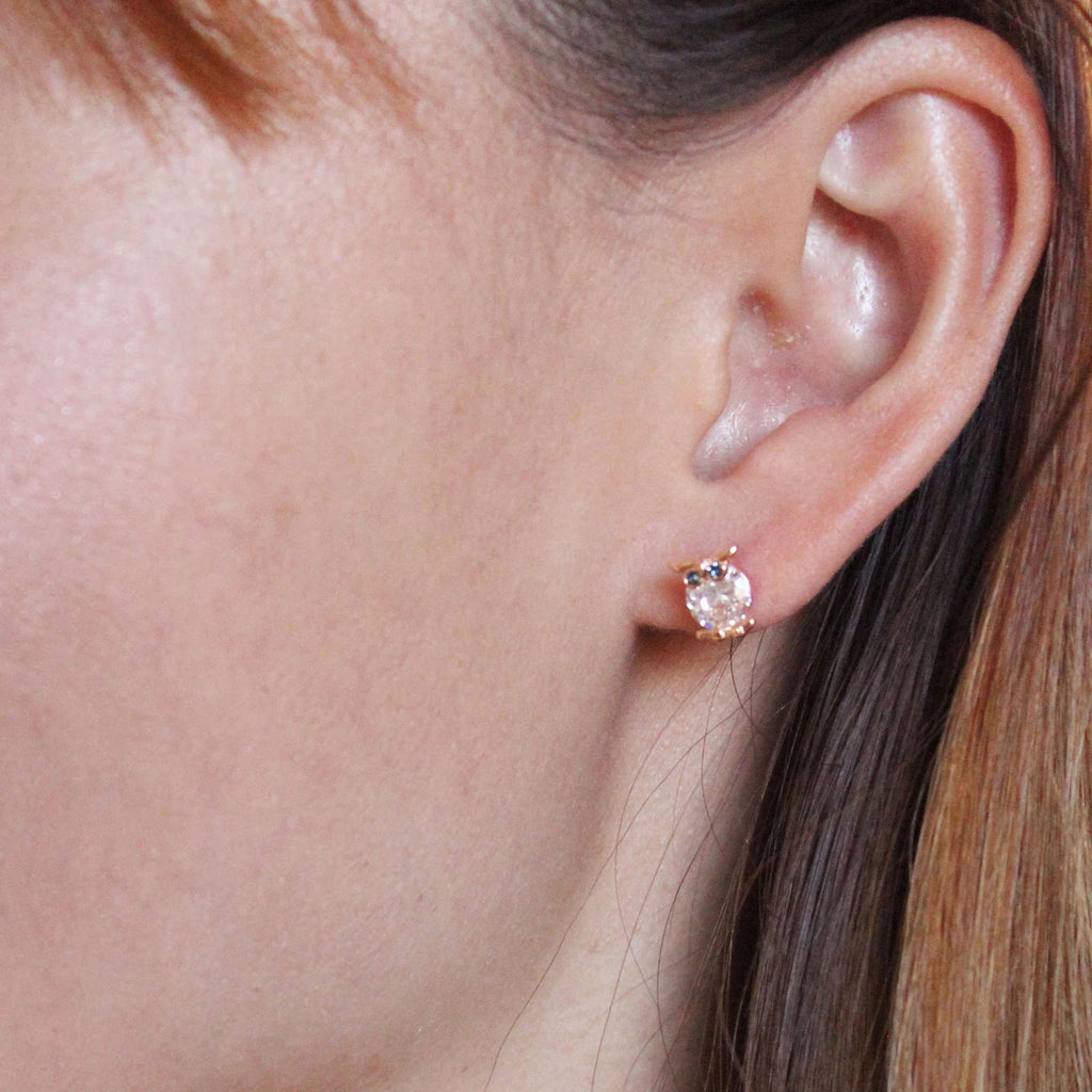 mini owl abdomen crystal earrings