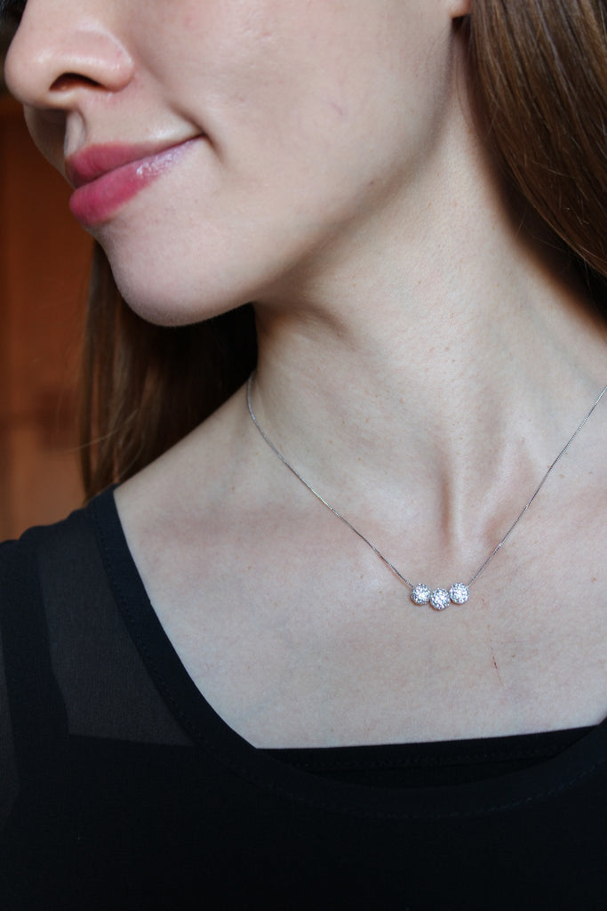 fashion crystal ball earrings necklace set